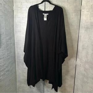 Girl With Curves Women's Plus Sz 1X Oversized Tunic Sweater Black rap coverup